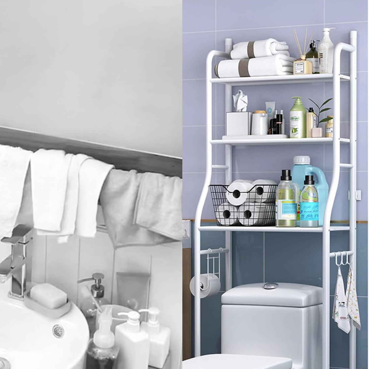 Multi-Layer The Toilet Storage Rack Metal | Bathroom Shelf Space Saving Organizer for Laundry Room Wash Basin Floor Stand Multi-Layer The Toilet Storage Rack Metal | Bathroom Shelf Space Saving Organizer for Laundry Room Wash Basin Floor Stand